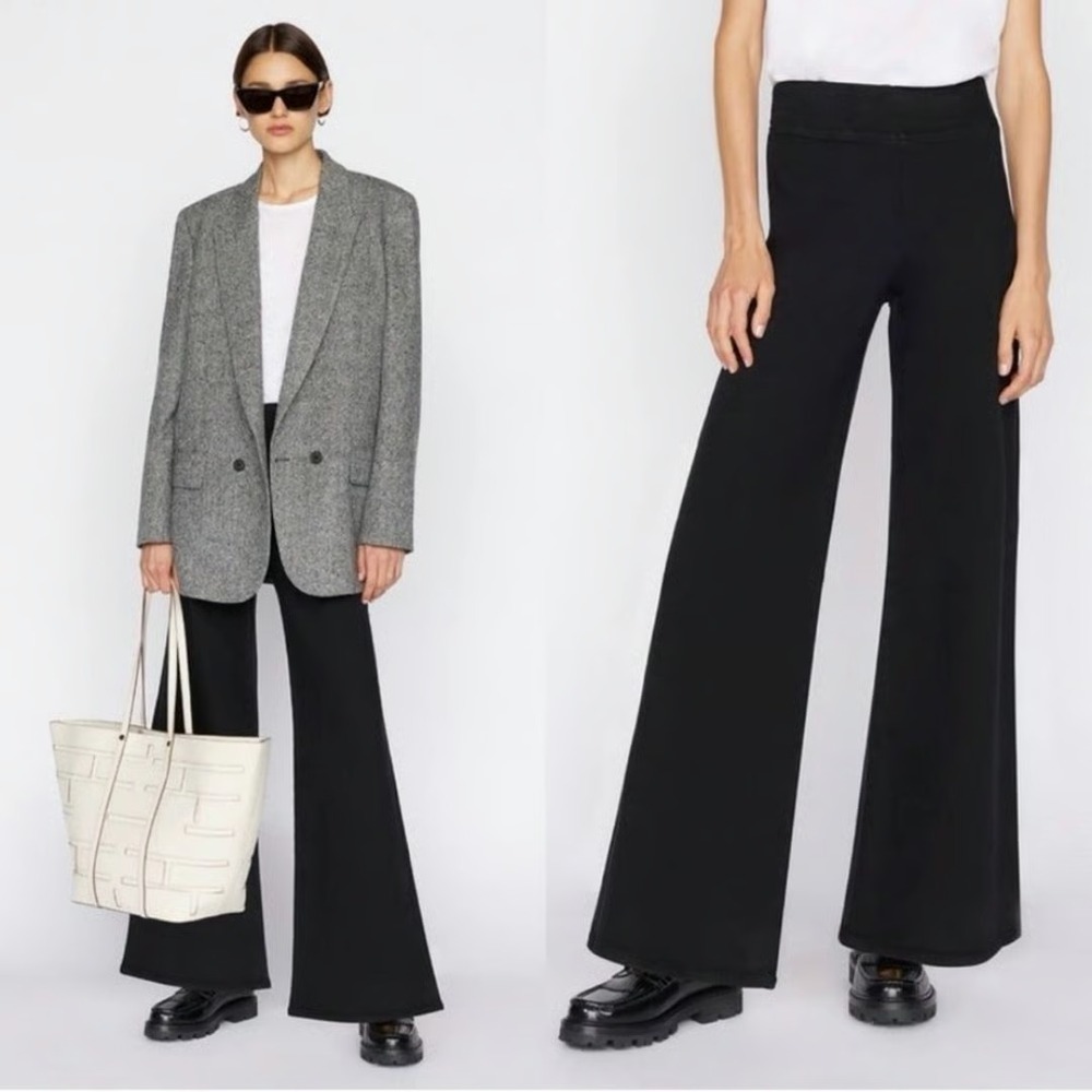 Frame Jetset Flare Pull on High Rise Jeans Size 1 (Fits 25) Black Stretch Boho